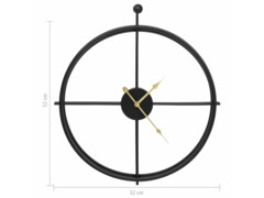  Nástěnné hodiny černé 52 cm železo