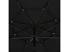 3stupňový slunečník s hliníkovou tyčí černý 3,5 m
