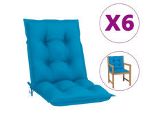  Podušky na zahradní židle 6 ks modré 100 x 50 x 7 cm