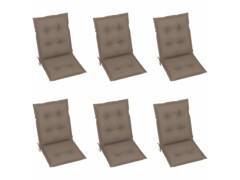 Podušky na zahradní židle 6 ks taupe 100 x 50 x 7 cm