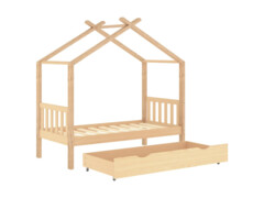  Rám dětské postele se zásuvkou masivní borovice 80 x 160 cm
