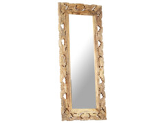  Ručně vyřezávané zrcadlo hnědé 110 x 50 cm masivní mangovník