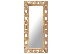  Ručně vyřezávané zrcadlo hnědé 110 x 50 cm masivní mangovník