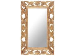  Ručně vyřezávané zrcadlo hnědé 80 x 50 cm masivní mangovník