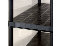  Úložný regál 5patrový černý 255 x 40 x 185 cm plast