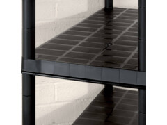  Úložný regál 5patrový černý 366 x 45,7 x 185 cm plast