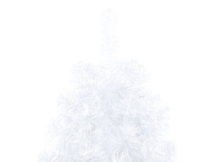  Umělý vánoční půl stromek s LED a stojanem bílý 240 cm PVC