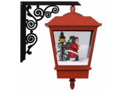  Vánoční závěsná lampa LED světla a Santa červená 40x27x45 cm