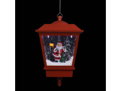 Vánoční závěsná lampa LED světlo a Santa červená 27x27x45 cm