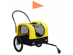  Vozík pro psa za kolo a na běhání 2 v 1 žluto-černý