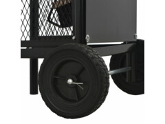 Vozík na palivové dříví černý 30 x 35 x 81 cm ocel