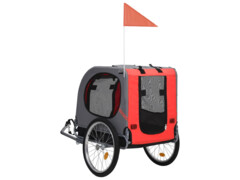 Vozík za kolo pro psa červeno-černý