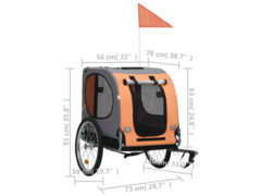 Vozík za kolo pro psa oranžovo-šedý