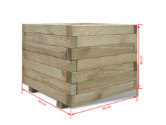 Vyvýšený záhon 50 x 50 x 40 cm dřevo čtvercový