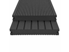 WPC plná terasová prkna a příslušenství 16 m² 2,2 m černá