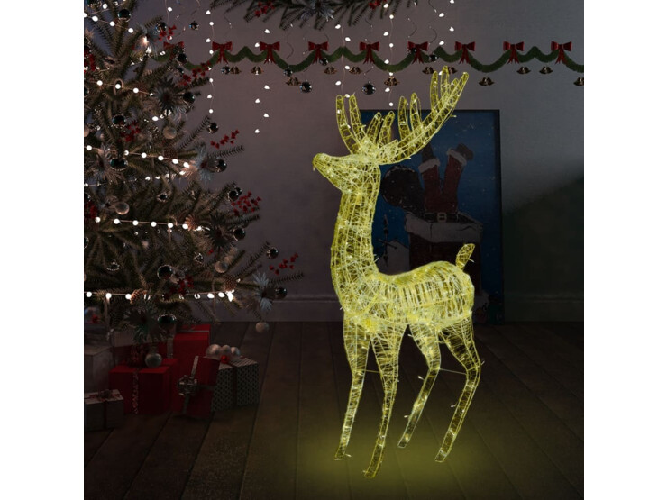 XXL Akrylový vánoční sob 250 LED diod 180 cm teplé bílé světlo