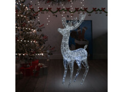 XXL Akrylový vánoční sob 250 studených bílých LED diod 180 cm