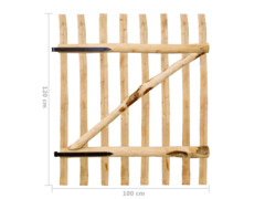 Zahradní branka, lískové dřevo, 100x120 cm