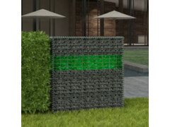 Zahradní gabionová zeď se skleněnými kameny a LED 100x30x100 cm