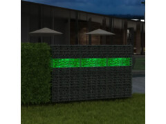 Zahradní gabionová zeď se skleněnými kameny a LED 50x30x100 cm