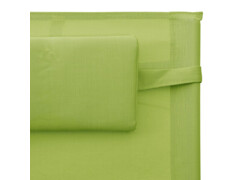 Zahradní lehátko textilen zeleno-šedé
