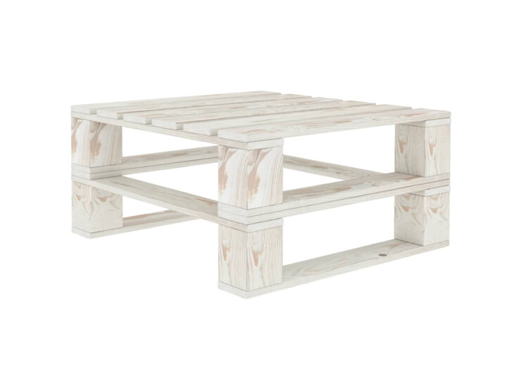 Zahradní paletový stůl bílý dřevo