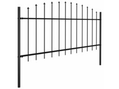 Zahradní plot s hroty ocel (0,5–0,75) x 1,7 m černý