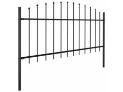 Zahradní plot s hroty ocel (0,5–0,75) x 10,2 m černý