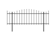 Zahradní plot s hroty ocel (0,5–0,75) x 17 m černý