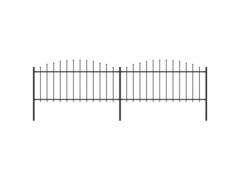 Zahradní plot s hroty ocel (0,5–0,75) x 3,4 m černý