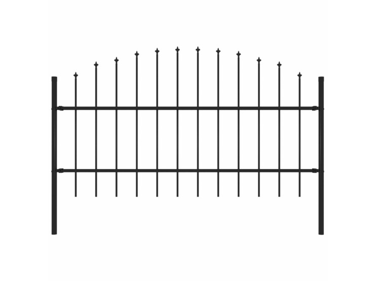 Zahradní plot s hroty ocel (0,75–1) x 1,7 m černý