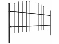 Zahradní plot s hroty ocel (0,75–1) x 1,7 m černý