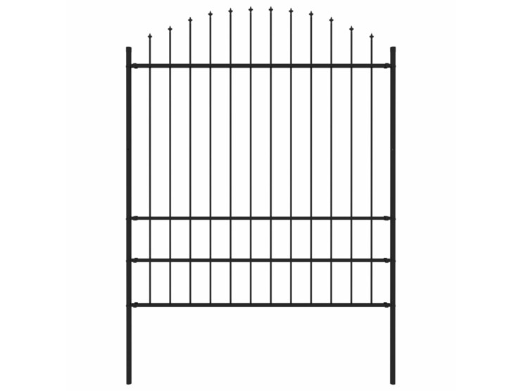 Zahradní plot s hroty ocel (1,75–2) x 1,7 m černý