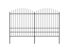 Zahradní plot s hroty ocel (1,75–2) x 3,4 m černý