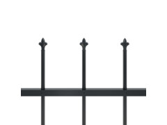 Zahradní plot s hroty ocelový 10,2 x 1,2 m černý