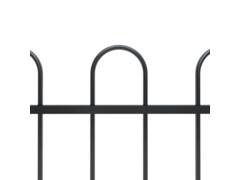 Zahradní plot s obloučky ocel 6,8 x 1 m černý