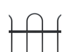 Zahradní plot s obloučky ocelový 11,9 x 1,2 m černý