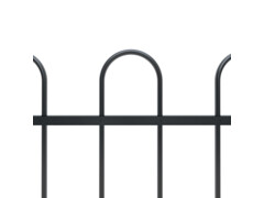Zahradní plot s obloučky ocelový 13,6 x 1,2 m černý