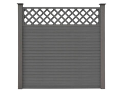 Zahradní plot s treláží WPC 705 x 185 cm šedý