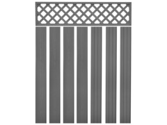 Zahradní plot s treláží WPC 705 x 185 cm šedý