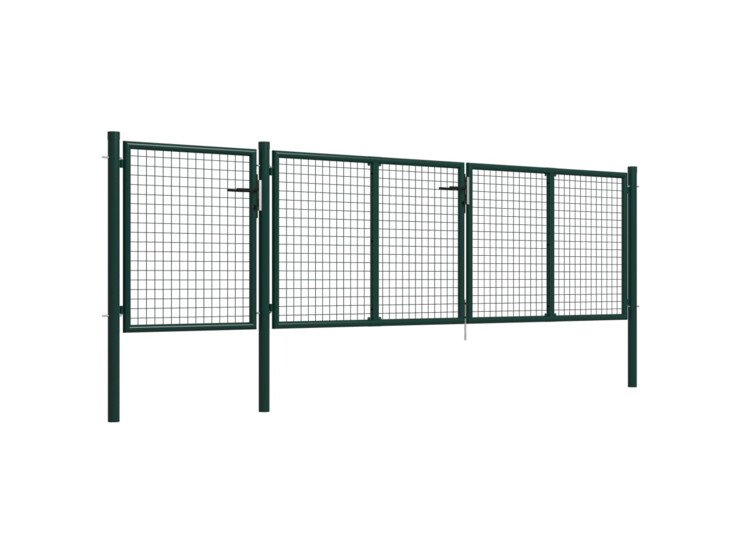 Zahradní plotová brána ocel 400 x 75 cm zelená