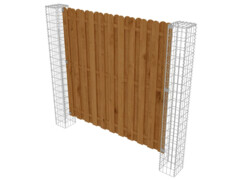 Zahradní plotový panel gabionové sloupky borovice 180 x 180 cm