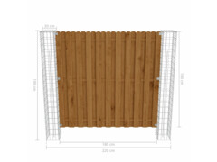 Zahradní plotový panel gabionové sloupky borovice 180 x 180 cm