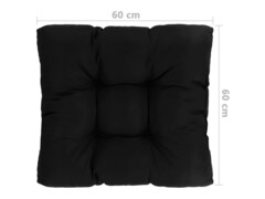 Zahradní poduška na sedák černá 60 x 60 x 10 cm textil