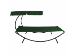 Zahradní postel s baldachýnem a polštáři zelená