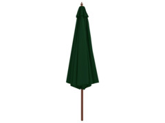 Zahradní slunečník s dřevěnou tyčí zelený 350 cm