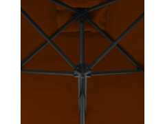 Zahradní slunečník s ocelovou tyčí terakota 250 x 250 x 230 cm