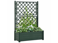 Zahradní truhlík s treláží 100 x 43 x 142 cm PP zelený