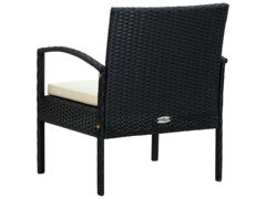 Zahradní židle s poduškou polyratan černá