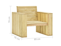 Zahradní židle s taupe poduškami impregnovaná borovice